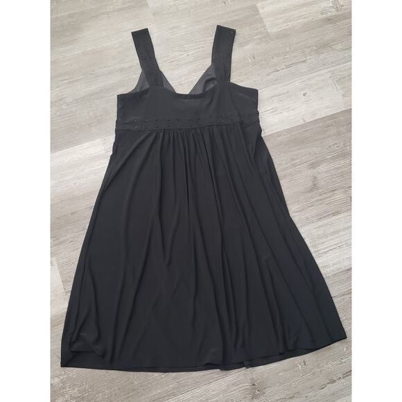 Karin Stevens Black Beaded Strap Long Loose Fitting Dress | Size 14 - Picture 3 of 6